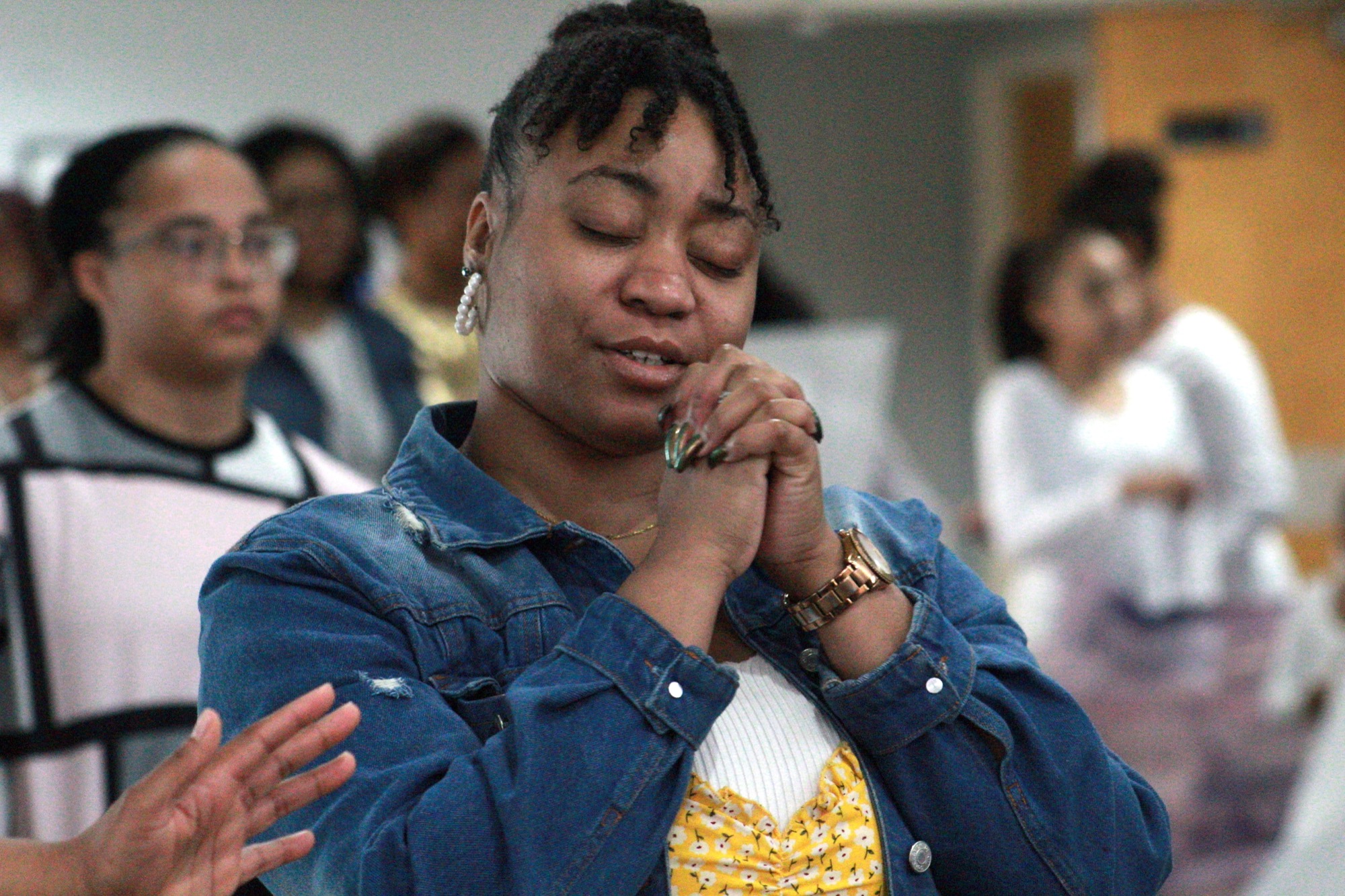 Prayer gathering at Fullness Church near Pleasant Grove, Chesapeake VA